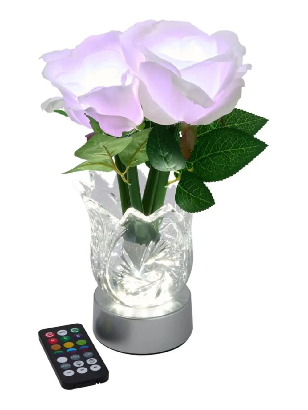 Living Glow Rechargeable LED Color Changing Flower Light Rose Lamp